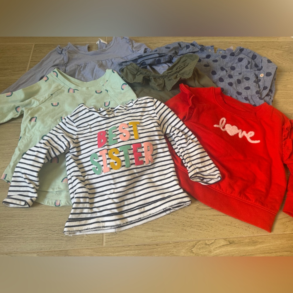 Carter's Navy and White Striped Shirt with Colorful Letters